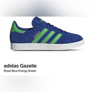 Adidas Gazelle Blue with Green Stripes